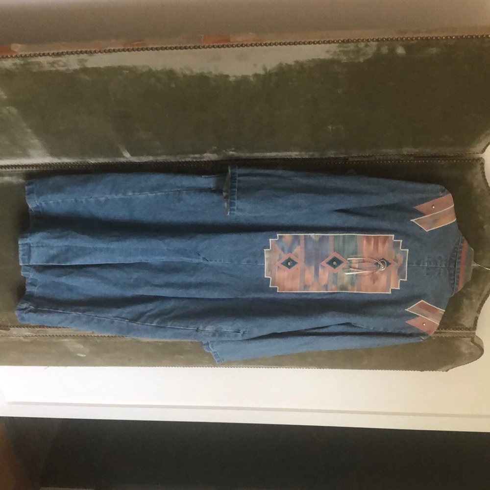 Denim Duster Coat - image 1